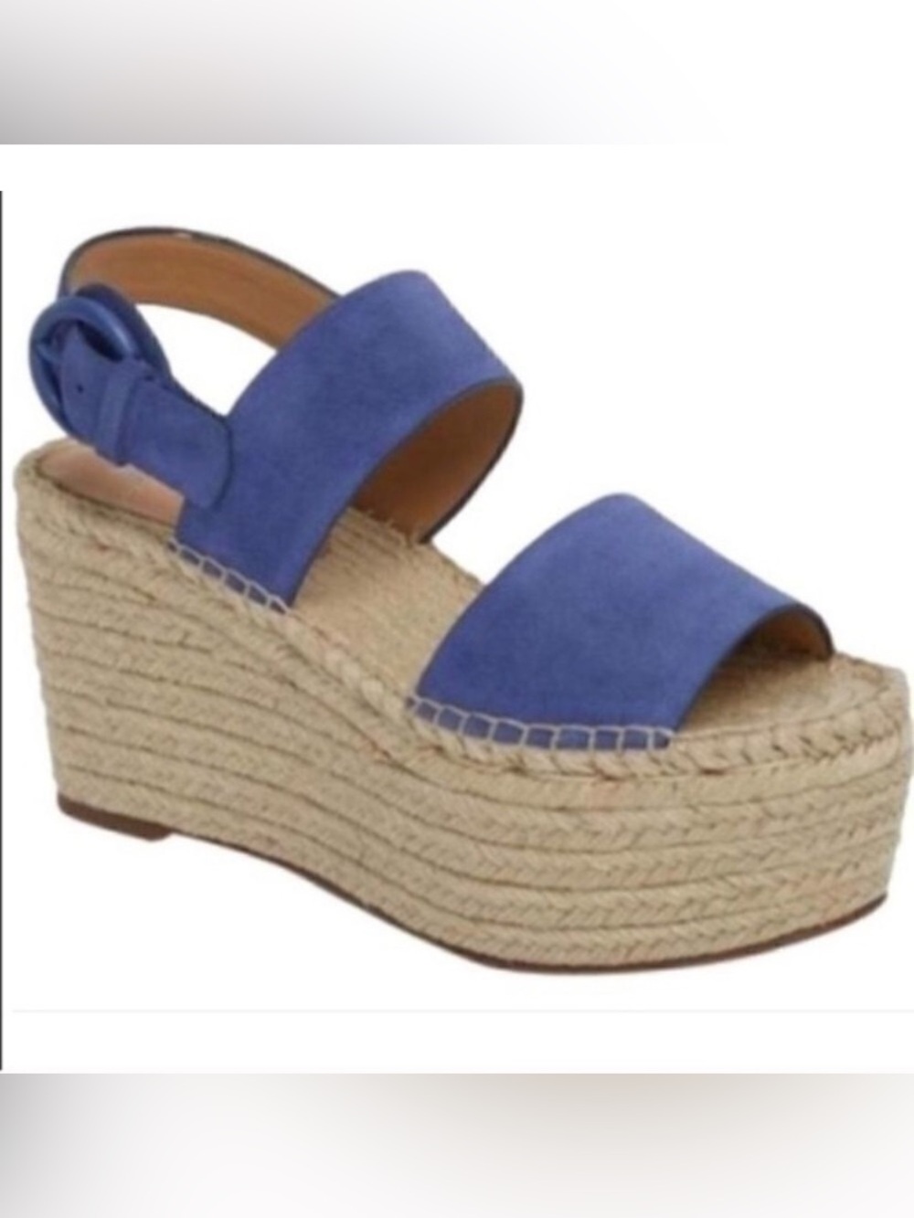 Marc Fisher - Blue Suede Espadrille Wedge size 6